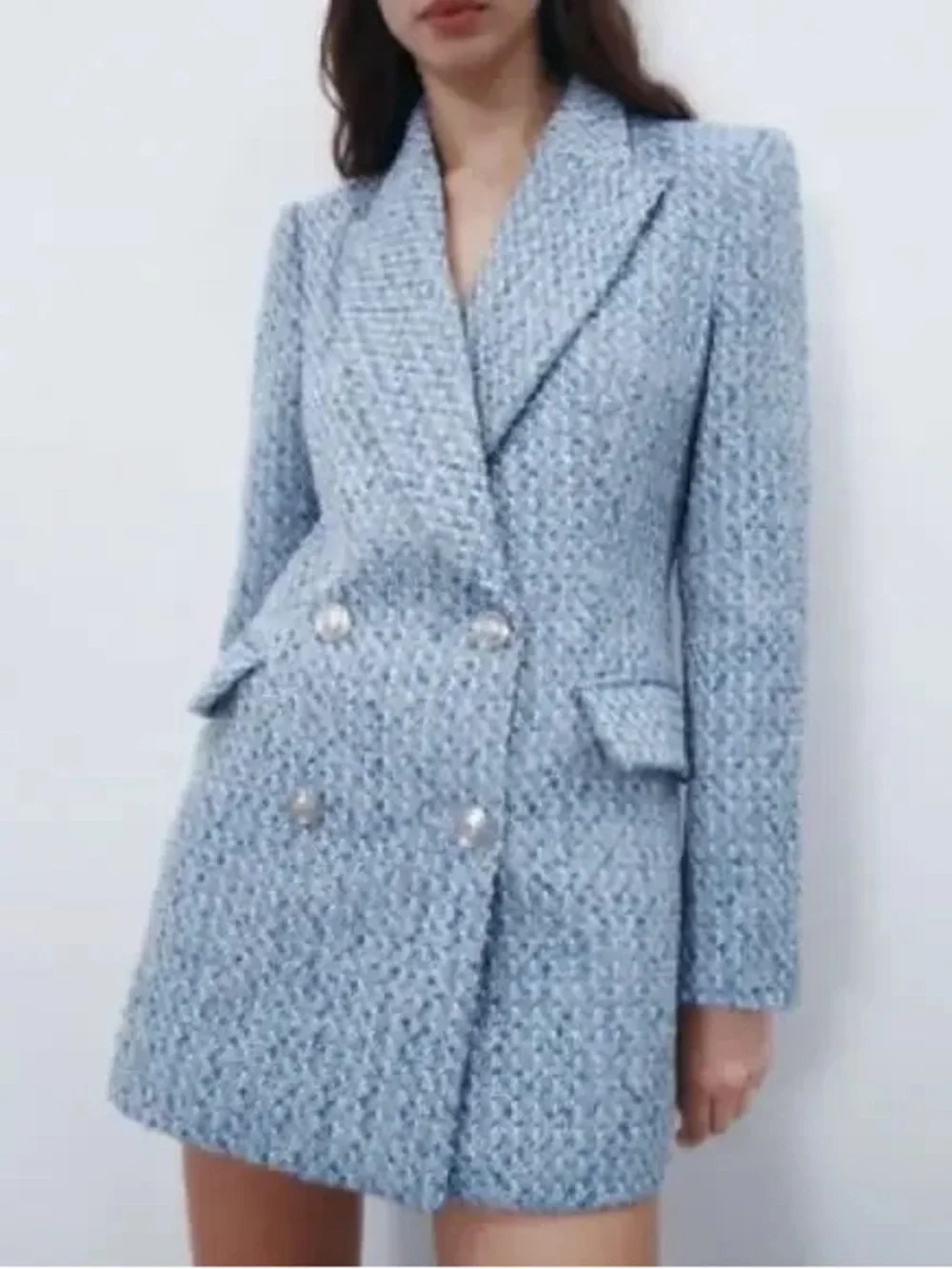 Zara Textured Double-Breasted Blazer NWT Women’s Sz M